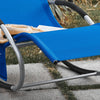 SoBuy OGS28-KBx2 | Set van 2 | Ligstoel | Tuinstoel | Swingstoel | Schommelstoel | Ergonomische | met Verstelbare Hoofdsteun en Zijzak | Koningsblauw
