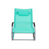 SoBuy OGS28-TB | Ligstoel | Tuinstoel | Swingstoel | Schommelstoel | Ergonomische | met Verstelbare Hoofdsteun en Zijzak | Turkoois