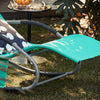 SoBuy OGS28-TB | Ligstoel | Tuinstoel | Swingstoel | Schommelstoel | Ergonomische | met Verstelbare Hoofdsteun en Zijzak | Turkoois