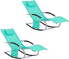 SoBuy OGS28-TBx2 | Set van 2 | Ligstoel | Tuinstoel | Swingstoel | Schommelstoel | Ergonomische | met Verstelbare Hoofdsteun en Zijzak | Turkoois
