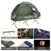 SoBuy OGS32-GR 4-in-1 Camping Tent met Opvouwbaar Bed, Waterdicht, Slaapzak en Matras, Lichtgewicht, voor 2 Persoon, Festival, Buitenleven, Hike en Bos - Legergroen