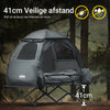 SoBuyOGS32-HG 4-in-1 Camping Tent met Opvouwbaar Bed, Waterdicht, Slaapzak en Matras, Lichtgewicht, voor 1 Persoon, Festival, Buitenleven, Hike en Bos, Grijs