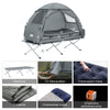 SoBuyOGS32-HG 4-in-1 Camping Tent met Opvouwbaar Bed, Waterdicht, Slaapzak en Matras, Lichtgewicht, voor 1 Persoon, Festival, Buitenleven, Hike en Bos, Grijs