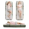 Sobuy OGS32-II-GR-P01 Campingmatras, 1-zits, strandmatras met kussen en pomp, trekkingmatras, draagbaar, opblaasbare matras, tent, groen, 191 x 76 x 22 cm