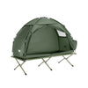 SoBuy OGS32-II-GR Campingtent enkele tent met lamphaak en schoenenopbergvakken 2-in-1 tent 1 persoon praktisch groen BHT ca. 193x160x86cm