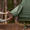 SoBuy OGS32-II-GR Campingtent enkele tent met lamphaak en schoenenopbergvakken 2-in-1 tent 1 persoon praktisch groen BHT ca. 193x160x86cm