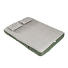 Sobuy OGS32-II-L-GR-P01 Campingmatras, 2-zits, strandmatras met kussen en pomp, trekkingsmatras, draagbaar, opblaasbare matras, tent, groen, 191 x 137 x 22 cm