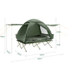 SoBuy OGS32-L-GR | 4-in-1 Tent met opvouwbaarverhoogd bed, dak, slaapzak, luchtmatras| Maximale belasting 180 kg | 2 Personen | Groente
