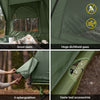 SoBuy OGS32-L-GR | 4-in-1 Tent met opvouwbaarverhoogd bed, dak, slaapzak, luchtmatras| Maximale belasting 180 kg | 2 Personen | Groente