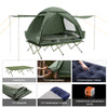 SoBuy OGS32-L-GR | 4-in-1 Tent met opvouwbaarverhoogd bed, dak, slaapzak, luchtmatras| Maximale belasting 180 kg | 2 Personen | Groente
