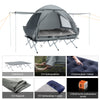 SoBuy OGS32-L-HG 4-in-1 Camping Tent met Opvouwbaar Bed, Waterdicht, Slaapzak en Matras, Lichtgewicht, voor 2 Persoon, Festival, Buitenleven, Hike en Bos - Grijs