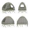 SoBuy OGS32-L-TN 4-in-1 Camping Tent met Opvouwbaar Bed, Waterdicht, Slaapzak en Matras, Lichtgewicht, voor 2 Persoon, Festival, Buitenleven, Hike en Bos, Camouflagekleur