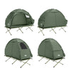 SoBuy OGS32-II-GR Campingtent enkele tent met lamphaak en schoenenopbergvakken 2-in-1 tent 1 persoon praktisch groen BHT ca. 193x160x86cm