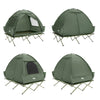 SoBuy OGS32-II-L-GR Veldbed met tent voor 2 personen, 4-in-1 tent op palen met roltas, waterdicht, campingbed, outdoor, campingbed, familietent zonder matras, vistent groen, 193 x 188 x 145 cm