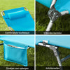 SoBuy OGS35-Bx2 | Set van 2 | Ligstoel | Tuinstoel | Opvouwbaar | Verstelbaar | met Hoofdsteun en Zijzak Blauw