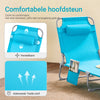 SoBuy Opvouwbare Ligstoel, Verstelbare Tuinligstoel met Hoofdsteun en Opbergzak, Ergonomische Relaxstoel voor Buiten,Tuin, Balkon en Terras, Blauw, OGS35-B