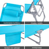 SoBuy Opvouwbare Ligstoel, Verstelbare Tuinligstoel met Hoofdsteun en Opbergzak, Ergonomische Relaxstoel voor Buiten,Tuin, Balkon en Terras, Blauw, OGS35-B