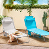 Pre-order SoBuy OGS35-MIx2 | Set van 2 | Ligstoel | Tuinstoel | Opvouwbaar | Verstelbaar | met Hoofdsteun en Zijzak | Beige