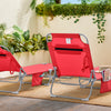 SoBuy Opvouwbare Ligstoel, Verstelbare Tuinligstoel met Hoofdsteun en Opbergzak, Ergonomische Relaxstoel voor Buiten,Tuin, Balkon en Terras, Rood, OGS35-R