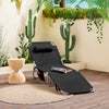 SoBuy Opvouwbare Ligstoel, Verstelbare Tuinligstoel met Hoofdsteun en Opbergzak, Ergonomische Relaxstoel voor Buiten,Tuin, Balkon en Terras, Zwart, OGS35-SCH