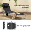 SoBuy OGS35-SCHx2 | Set van 2 | Ligstoel | Tuinstoel | Opvouwbaar | Verstelbaar | met Hoofdsteun en Zijzak | Zwart