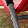 SoBuy OGS38-R | Ligstoel | Tuinstoel | Ergonomische | met Verstelbare Hoofdsteun en Zijzak | Rood