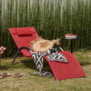SoBuy OGS38-R | Ligstoel | Tuinstoel | Ergonomische | met Verstelbare Hoofdsteun en Zijzak | Rood