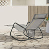 SoBuy OGS47-HG | Ligstoel | Tuinstoel | Swingstoel | Schommelstoel | Ergonomische | met Zijzak | Grijs