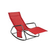 SoBuy OGS47-R | Ligstoel | Tuinstoel | Swingstoel | Schommelstoel | Ergonomische | met Zijzak | Rood