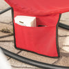 SoBuy OGS47-R | Ligstoel | Tuinstoel | Swingstoel | Schommelstoel | Ergonomische | met Zijzak | Rood