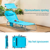 SoBuy Set van 2 Opvouwbare Ligstoelen, Verstelbare Lounge Stoelen met Luifel & 4 Standen - UV-Beschermende Zonnekap, Voor Zwembad, Camping en Buitenleven,Blauw, OGS48-Bx2