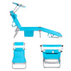 SoBuy Set van 2 Opvouwbare Ligstoelen, Verstelbare Lounge Stoelen met Luifel & 4 Standen - UV-Beschermende Zonnekap, Voor Zwembad, Camping en Buitenleven,Blauw, OGS48-Bx2