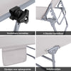 SoBuy Opvouwbare Ligstoel met Verstelbare Luifel, Tuinligstoel met 4 Ligposities, Lounge stoel, Zonnekap, voor Zwembad, Tuin, Patio, Kamperen, Strand, Camping, Beige, OGS48-MI