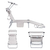 SoBuy Opvouwbare Ligstoel met Verstelbare Luifel, Tuinligstoel met 4 Ligposities, Lounge stoel, Zonnekap, voor Zwembad, Tuin, Patio, Kamperen, Strand, Camping, Beige, OGS48-MI