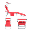 SoBuy Opvouwbare Ligstoel met Verstelbare Luifel, Tuinligstoel met 4 Ligposities, Lounge stoel, Zonnekap, voor Zwembad, Tuin, Patio, Kamperen, Strand, Camping, Rood,OGS48-R