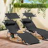 SoBuy Set van 2 Opvouwbare Ligstoelen, Verstelbare Lounge Stoelen met Luifel & 4 Standen - UV-Beschermende Zonnekap, Voor Zwembad, Camping en Buitenleven,Zwart, OGS48-SCHx2