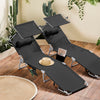 SoBuy Set van 2 Opvouwbare Ligstoelen, Verstelbare Lounge Stoelen met Luifel & 4 Standen - UV-Beschermende Zonnekap, Voor Zwembad, Camping en Buitenleven,Zwart, OGS48-SCHx2