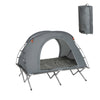 SoBuy opvouwbaar campingbedje voor 2 personen, aluminium opvouwbaar campingbedje, kampeerreis met dak, slaapzak, opblaasbare matras, draagtas en accessoires, max. belasting 300 kg, OGS60-L-HG
