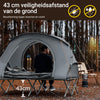 SoBuy opvouwbaar campingbedje voor 2 personen, aluminium opvouwbaar campingbedje, kampeerreis met dak, slaapzak, opblaasbare matras, draagtas en accessoires, max. belasting 300 kg, OGS60-L-HG