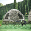 SoBuy OGS32-L-TN 4-in-1 Camping Tent met Opvouwbaar Bed, Waterdicht, Slaapzak en Matras, Lichtgewicht, voor 2 Persoon, Festival, Buitenleven, Hike en Bos, Camouflagekleur