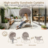 SoBuy OGS62-MI Schommelstoel met verstelbare parasol voor tuin en balkon, hangmat en tuinschommel voor buiten, beige, 108 x 126 x 163 cm