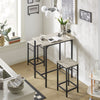 SoBuy OGT10-HG Bistrotafel 3-delige Tafel met 2 stoelen Bartafelset Eettafel Grijze Zitgroep