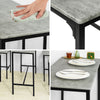 SoBuy OGT14-HG Bartafelset 5-delige Bartafel Tafel met 4 Krukken Tuinset Eettafel Bistrotafel met 4 Stoelen - Cementeffect