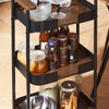 SoBuy SVW23-SCH Serveerwagen met 3 etages rolwagen theewagen barwagen keukenwagen opbergwagen nisrek met wielen metaal vintage bruin