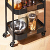 SoBuy SVW23-SCH Serveerwagen met 3 etages rolwagen theewagen barwagen keukenwagen opbergwagen nisrek met wielen metaal vintage bruin