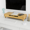SoBuy BBF06-N Design Monitorverhoger Monitorstandaard Computerstandaard Bureau-organizer met 2 Laden - Bamboe