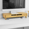 SoBuy BBF06-N Design Monitorverhoger Monitorstandaard Computerstandaard Bureau-organizer met 2 Laden - Bamboe
