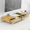 SoBuy BBF06-N Design Monitorverhoger Monitorstandaard Computerstandaard Bureau-organizer met 2 Laden - Bamboe
