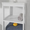 SoBuy BZR14-W Badkamerplank Badkamermeubel met 5 Planken Badkamer Hoog Kast Stelling