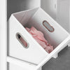 SoBuy BZR21-W Badkamerkast Opbergkist met Wasmand Laundry Hamper - Wit